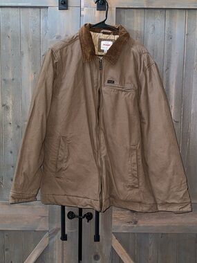 Men’s Wrangler Brown Canvas Field Jacket with Corduroy Collar XL